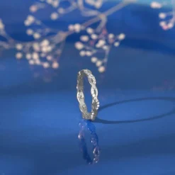 Silver Zircon Wave Entwined Ring