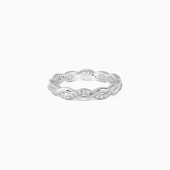 Silver Zircon Wave Entwined Ring