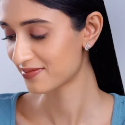 Silver Zircon Winged Earrings