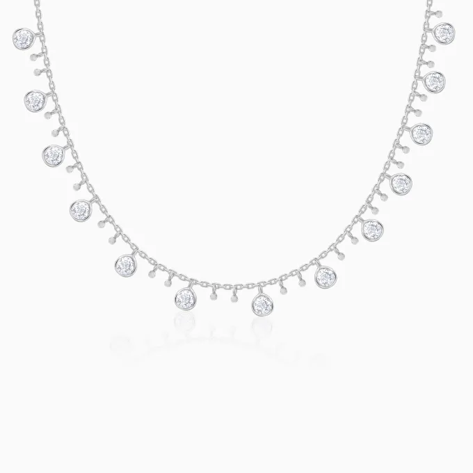 Silver Zirconia Charm Necklace