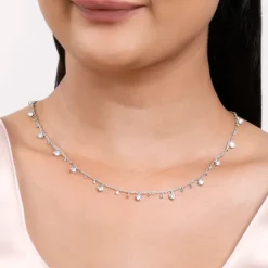 Silver Zirconia Charm Necklace