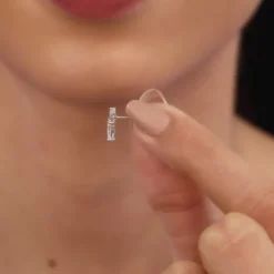 Silver Zirconia Deer Earrings