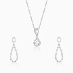 Silver Zirconia Drop Set