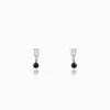 Silver Zirconia Noir Earrings