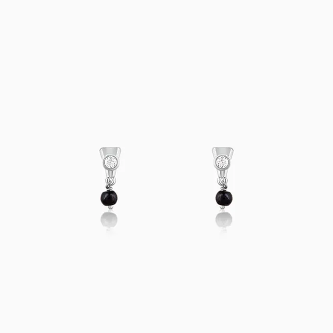 Silver Zirconia Noir Earrings