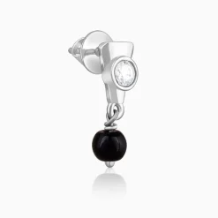 Silver Zirconia Noir Earrings
