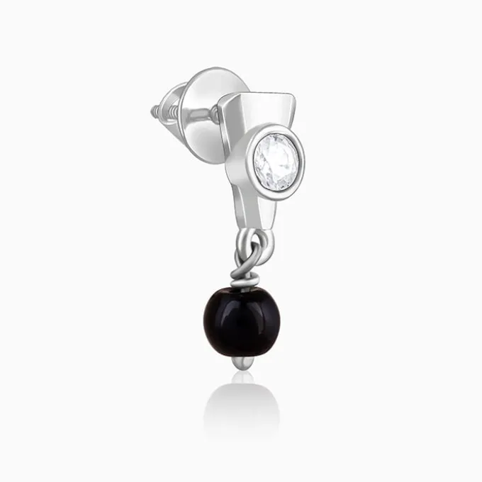 Silver Zirconia Noir Earrings