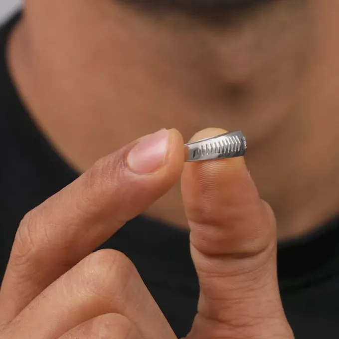 Silver Zirconia Shadow Ring For Him
