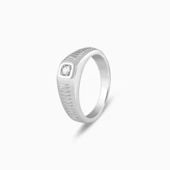 Silver Zirconia Shadow Ring For Him