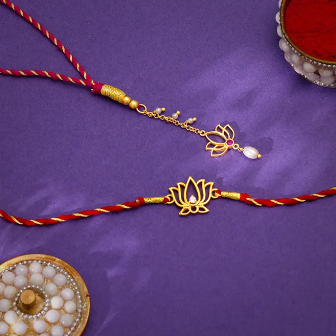 The Exquisite Duo Bhaiya-Bhabhi Rakhi Set of 2