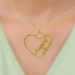 The Lovestruck Couple Golden Pendant With Link Chain