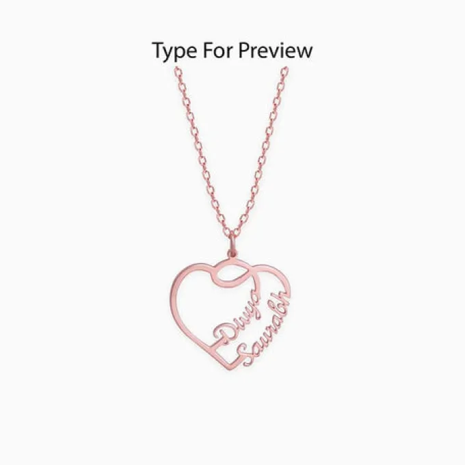 The Lovestruck Couple Rose Gold Pendant With Link Chain
