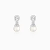 Zircon Pearl Drop Earrings
